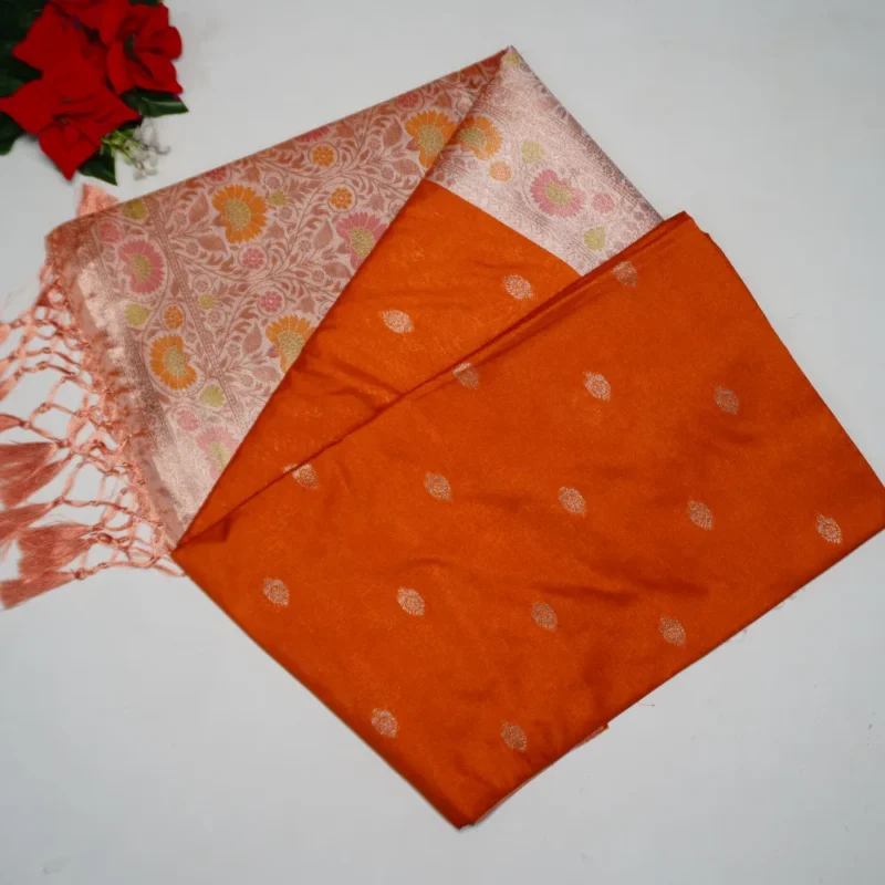 Green Mango Pastel Flower Design Sarees -MB510(052) - Image 4