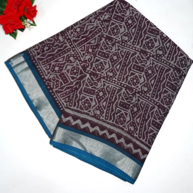 Small Designer Lenin Varli Print Sarees -MB239(053) - Image 4