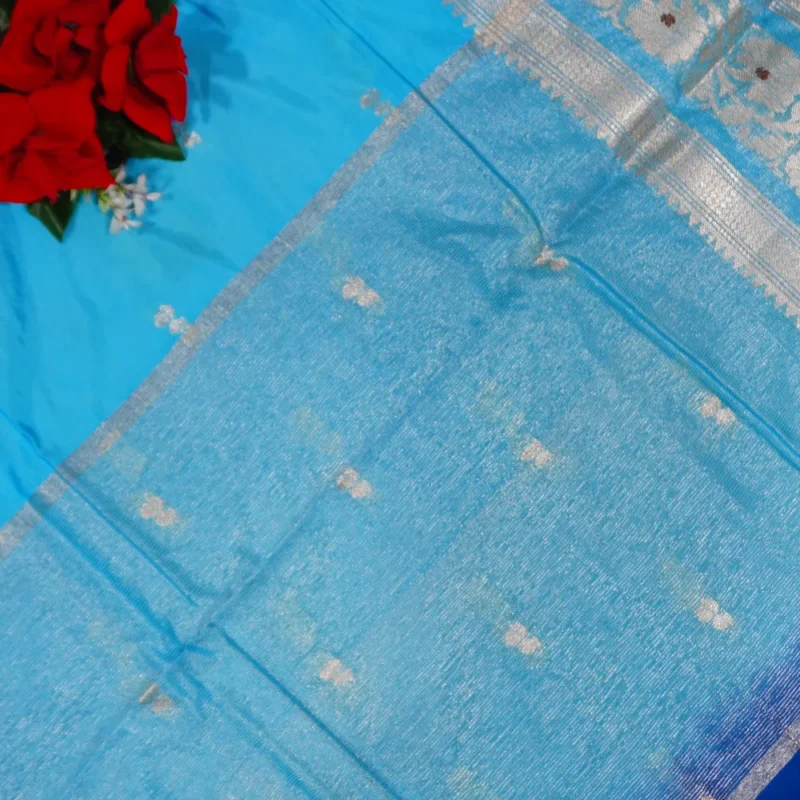 Green Mango Fancy Light Weight Sarees -MB509(064) - Image 3