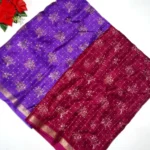 Mangalagiri Check With Kalanjali Silk Georgette Sarees -MB072
