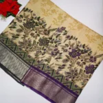 Cream Special Crushed Kalamkari Sarees -MB021
