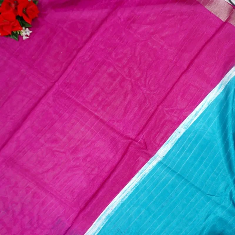 Handloom Dola Temple Border Sarees -MB232(079) - Image 2