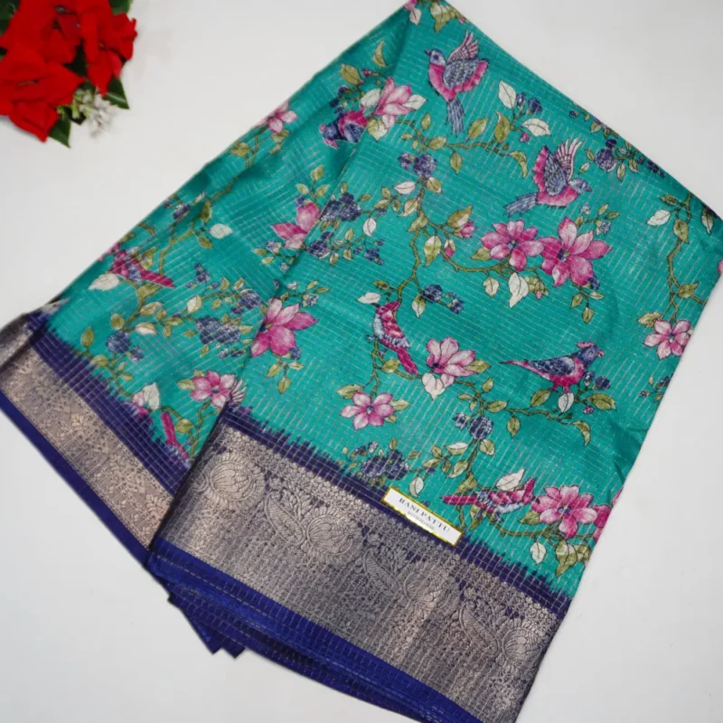 Dola Vintage Small Checks And Kalamkari Sarees-MB231(081) - Image 4