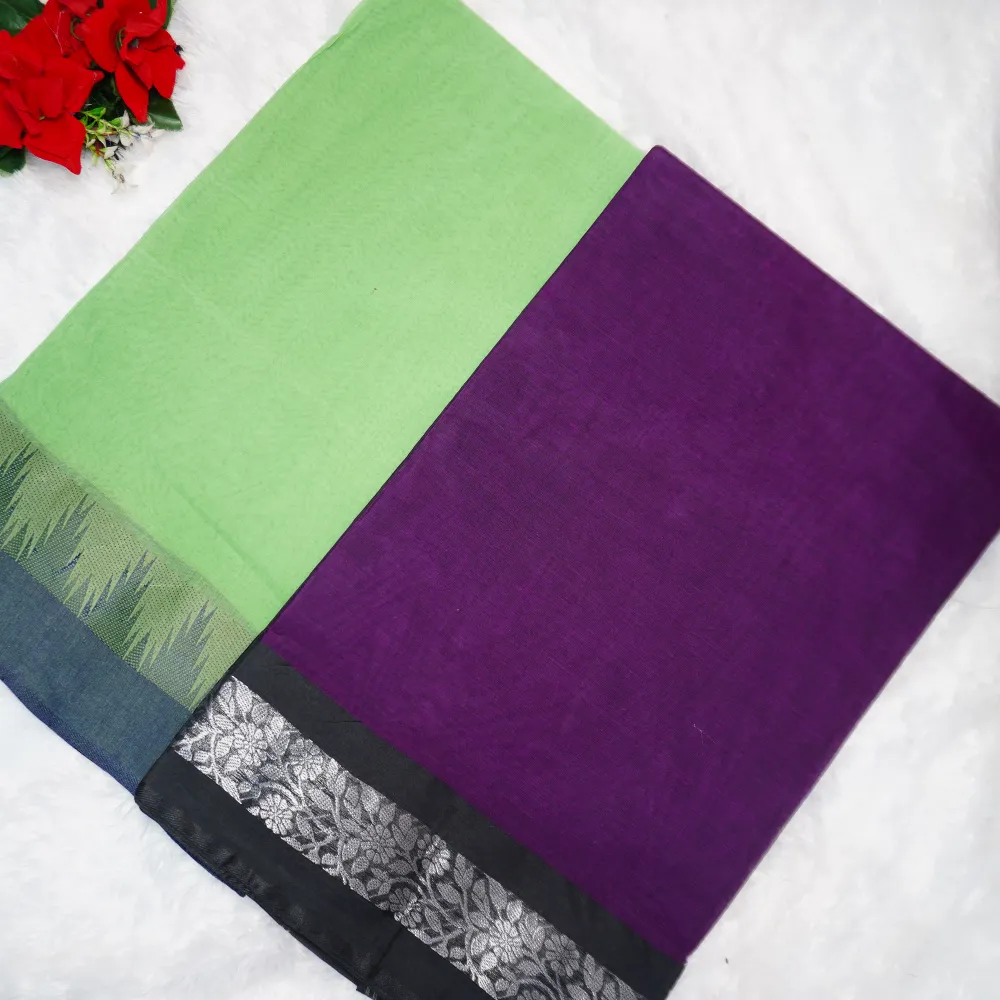 089 (5) Plain Khasi Special Cotton Sarees -MB089 - Image 1