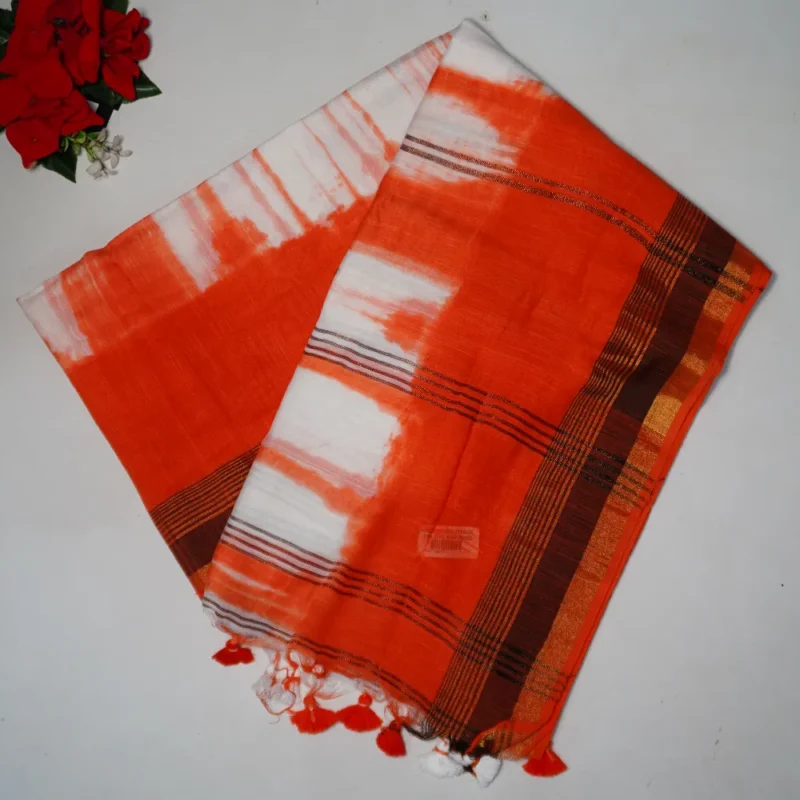 Mal Shibori Tissue Cotton Sarees(Without blouse) -MB105 - Image 4
