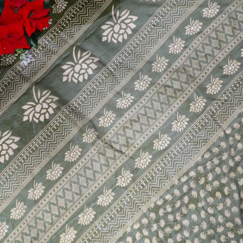 Olive Kalanjali Georget Sarees -MB257 - Image 3