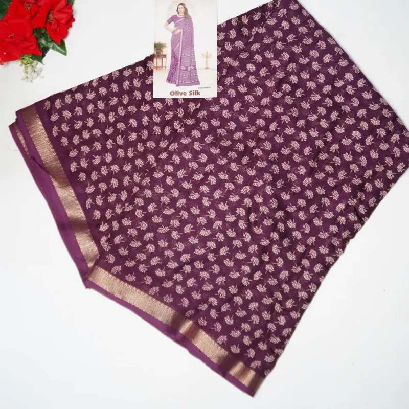 Olive Kalanjali Georget Sarees -MB257 - Image 4