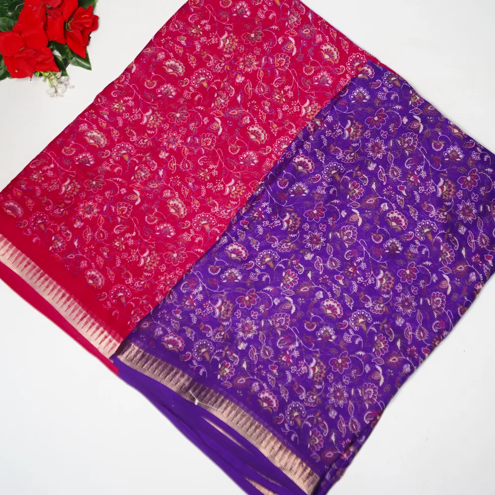 263 (8) Kalanjali Silk Georget Sarees -MB263 - Image 1