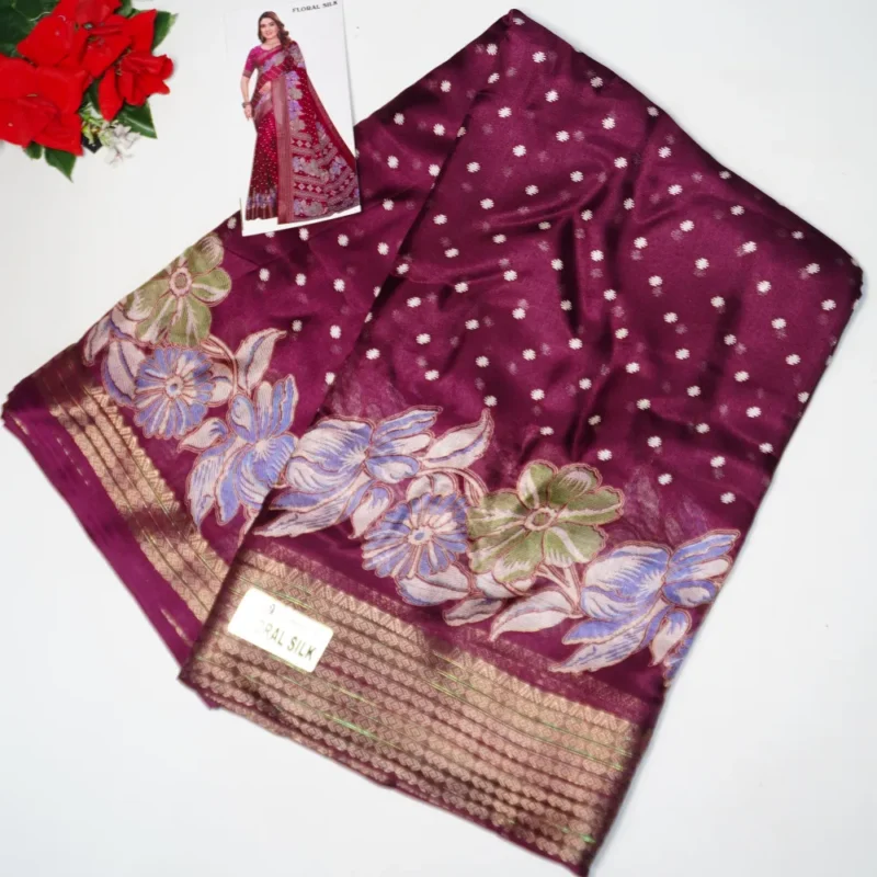 Floral Mashroom Georgette -MB346 - Image 3