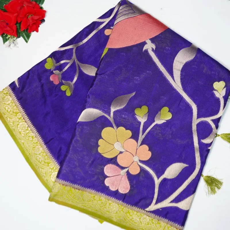 Khadi Georgette Pythani Sarees -MB514 - Image 4