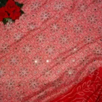 Ajrak Bandini Mirror Sarees -MB781(Red) - Image 4