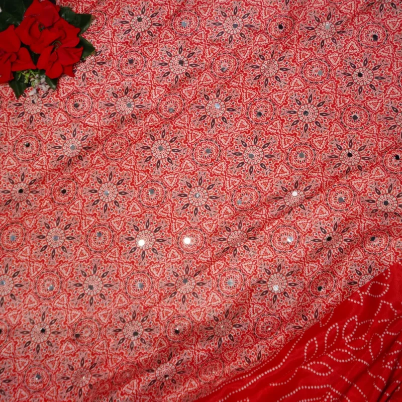 Insta Trendy Real Mirror Work Sarees-MB781 - Image 4