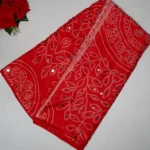 Ajrak Bandini Mirror Sarees -MB781(Red)
