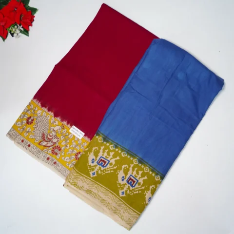 Pure Mangalagiri Kalamkari Out line Sarees -MB106(508)