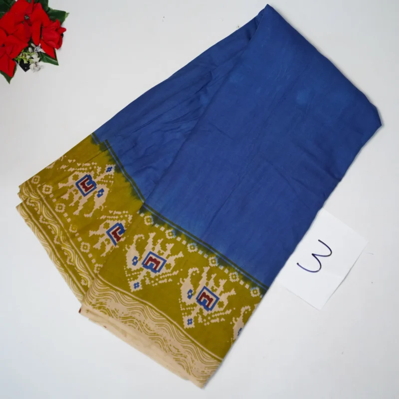 Pure Mangalagiri Kalamkari Out line Sarees -MB106(508) - Image 4