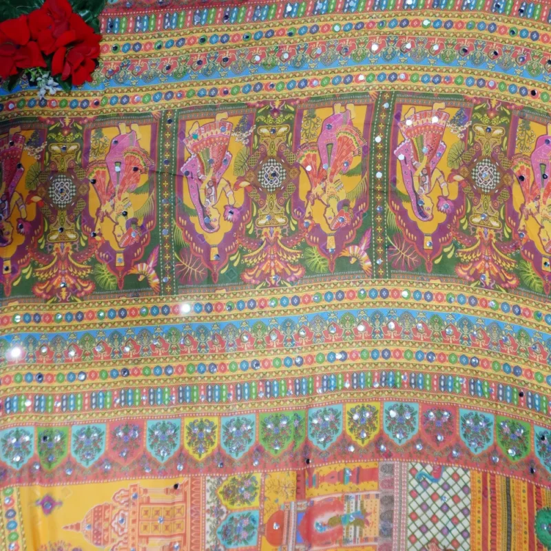 Laya Special Real Mirror work sarees -MB350 - Image 3
