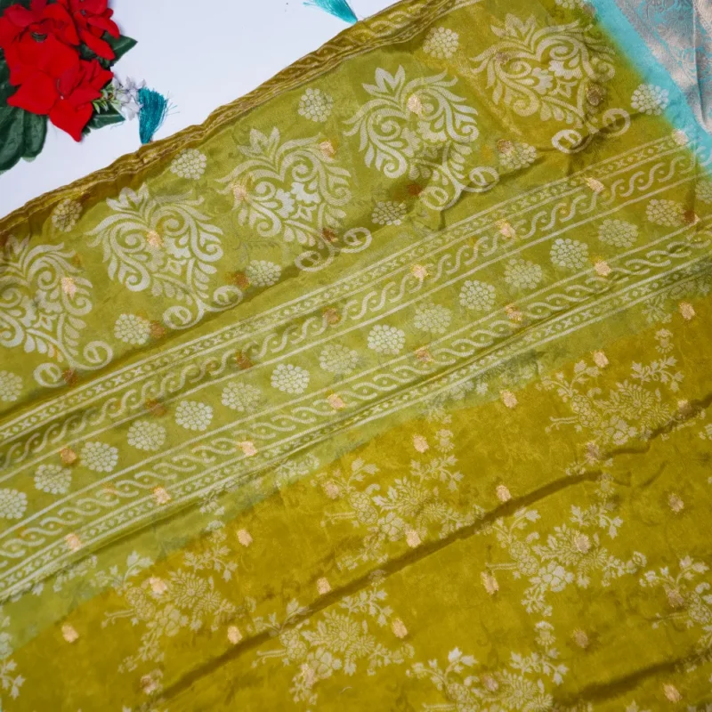 Pure Honey Silk Sarees With Butties-MB356 - Image 3
