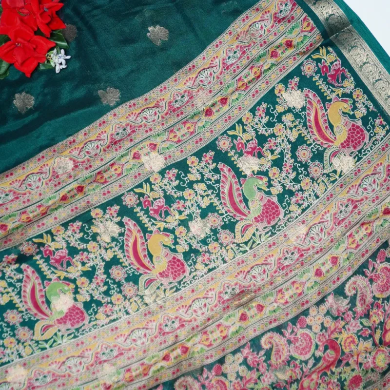 Soft Flamingo Honey silk Sarees -MB376 - Image 3