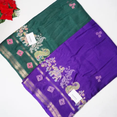 Kalanjali Silk Gap Border Sarees