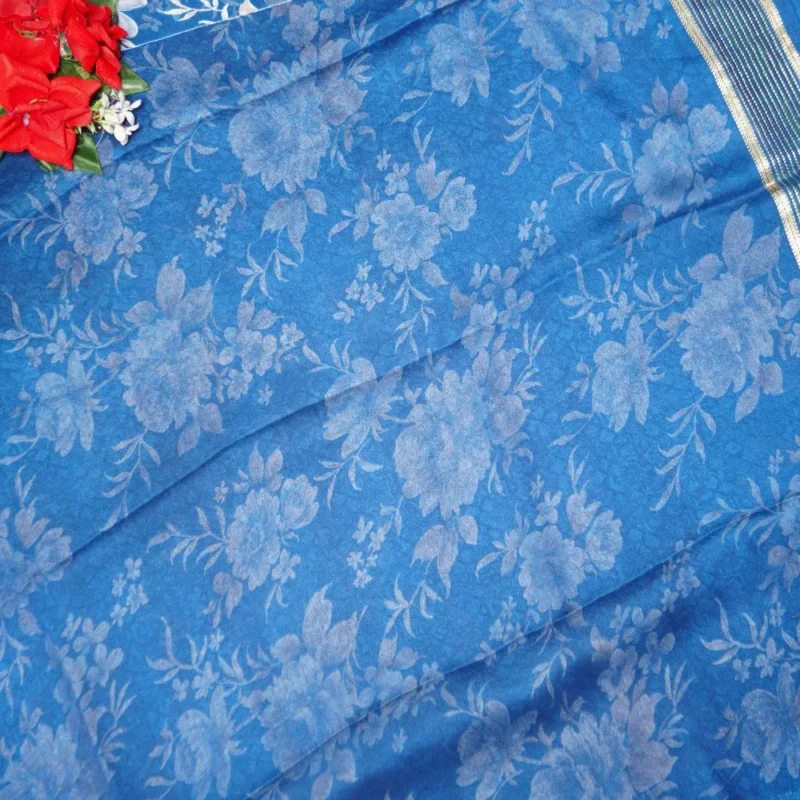 Pure Georgette Viscose Border Sarees -MB388 - Image 2
