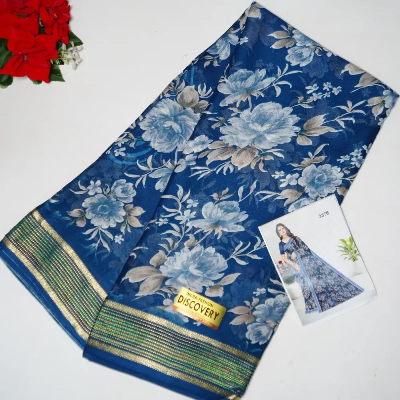Pure Georgette Viscose Border Sarees -MB388 - Image 4