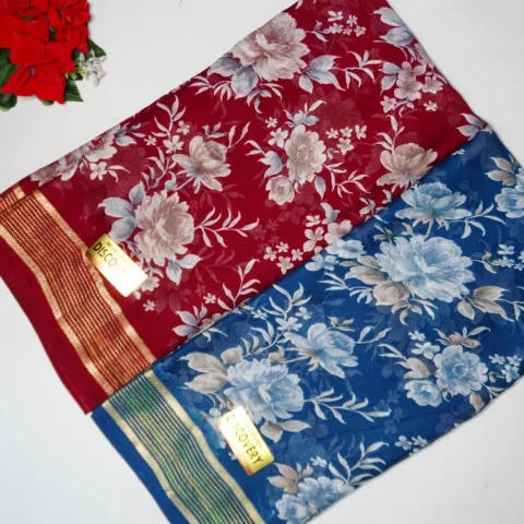 Pure Georgette Viscose Border Sarees