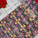 White Special Pochampalli Checks Sarees-MB390 - Image 3