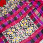 White Special Pochampalli Checks Sarees-MB390 - Image 2