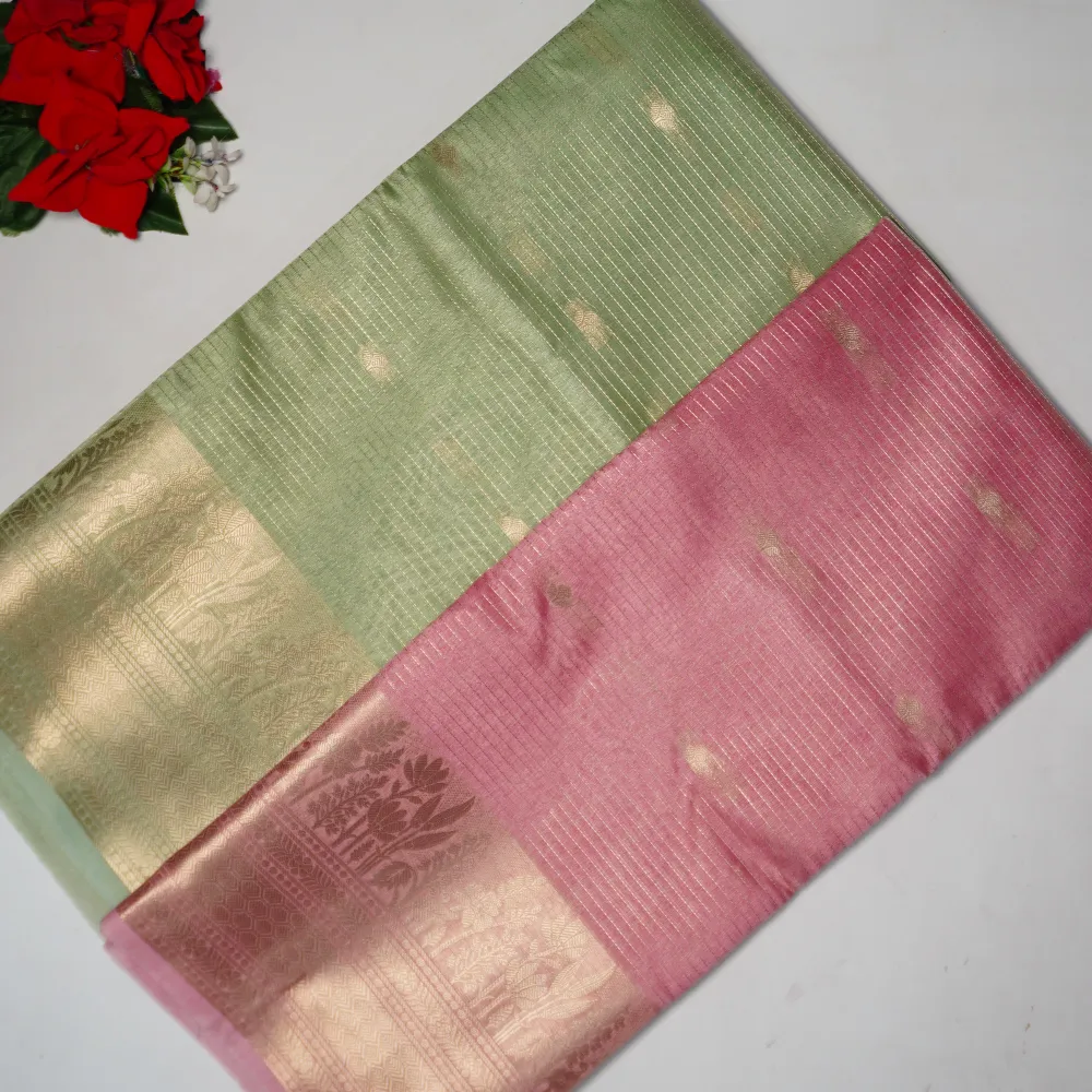 393 (5) Fancy Pattu Sarees -MB581 - Image 1