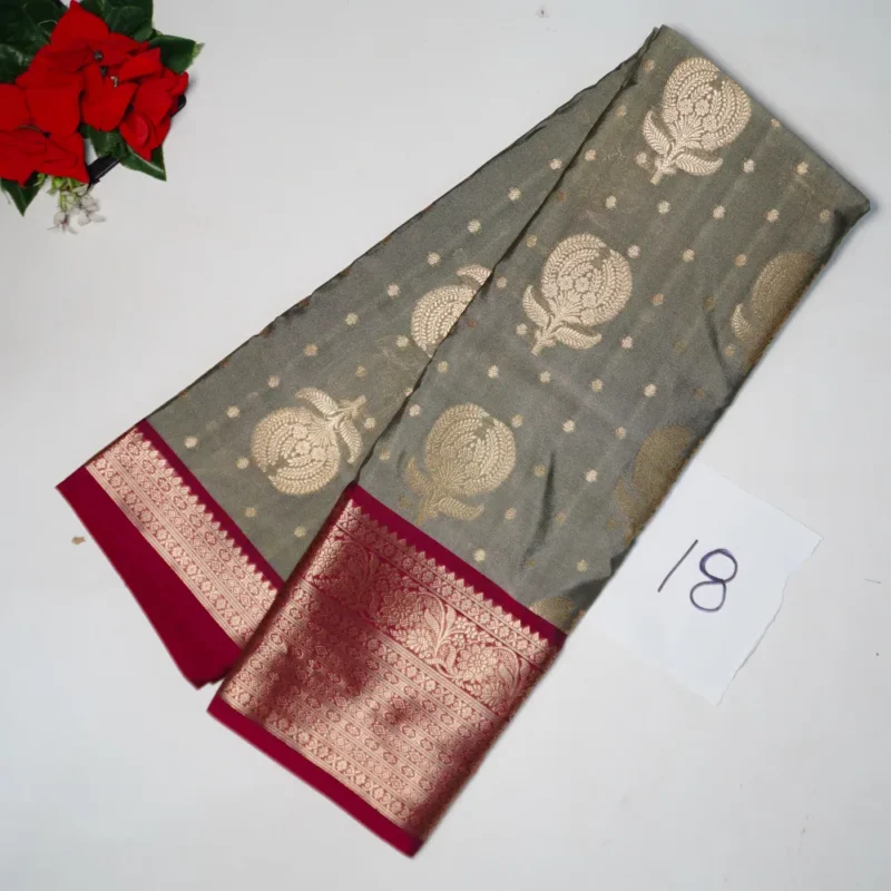 Soft Kanchi Pattu With gap Boprder -MB572 - Image 4