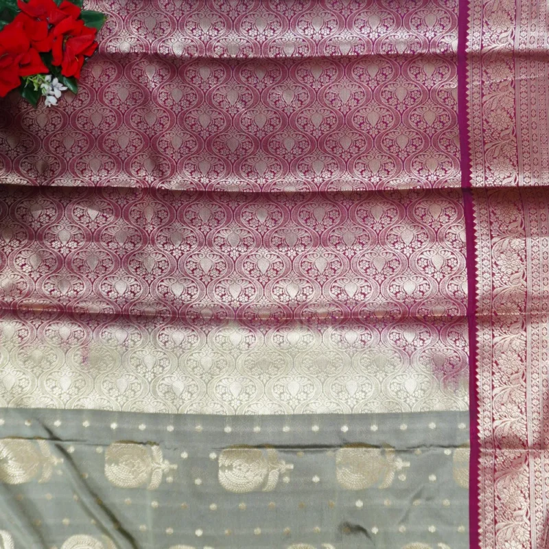 Soft Kanchi Pattu With gap Boprder -MB572 - Image 2