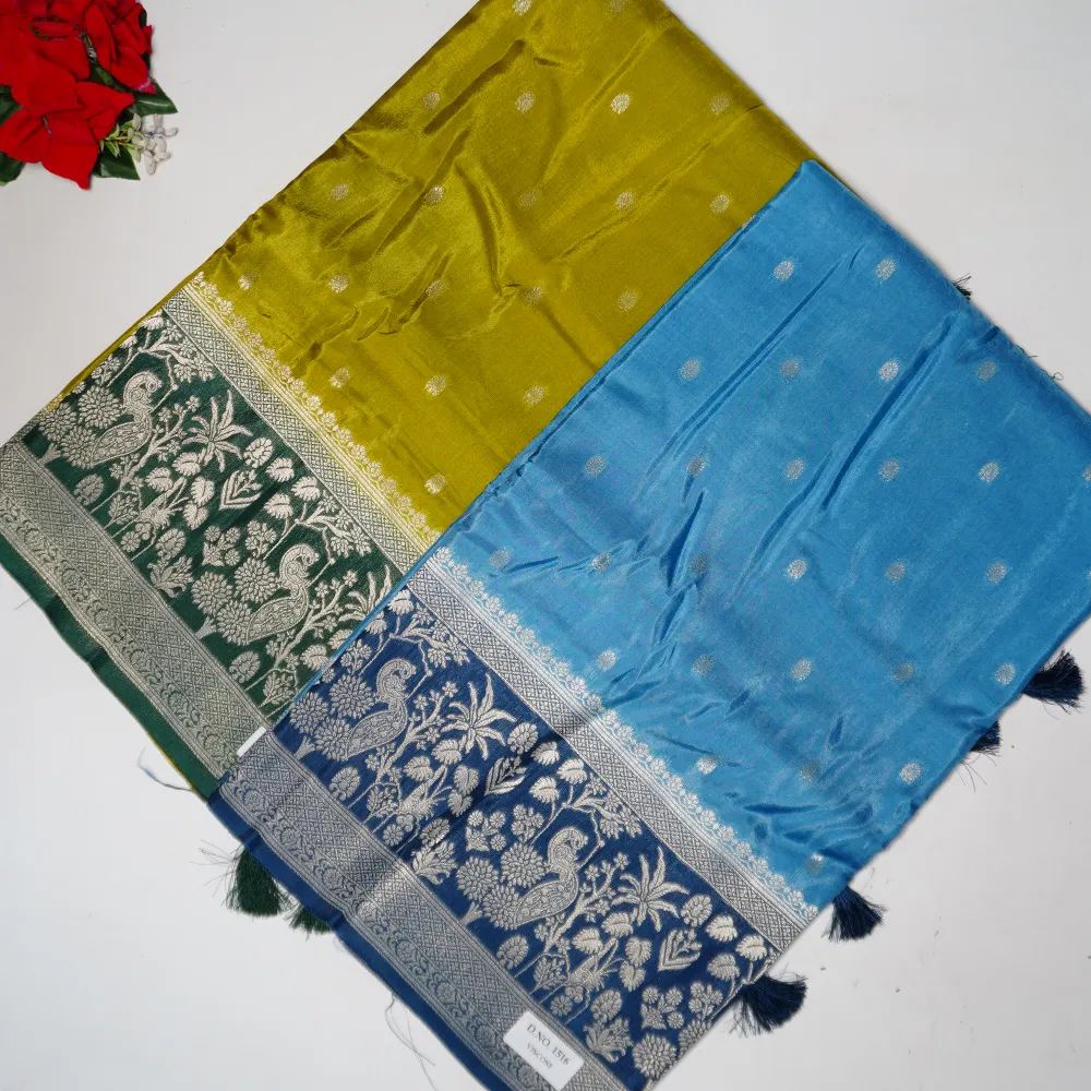583 (10) Pure Russian Crape Opposite Boarder Sarees Offer Sale-MB583 - Image 1