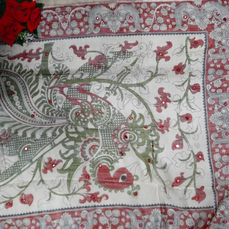 Lenin Cotton Kollam Desiner Sarees -MB792 - Image 3