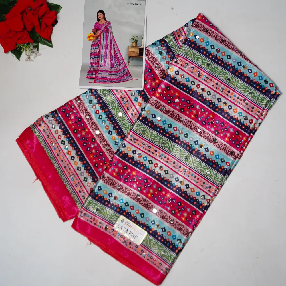 793 (2) Laya Inspired Mirror Sarees -MB793 - Image 1