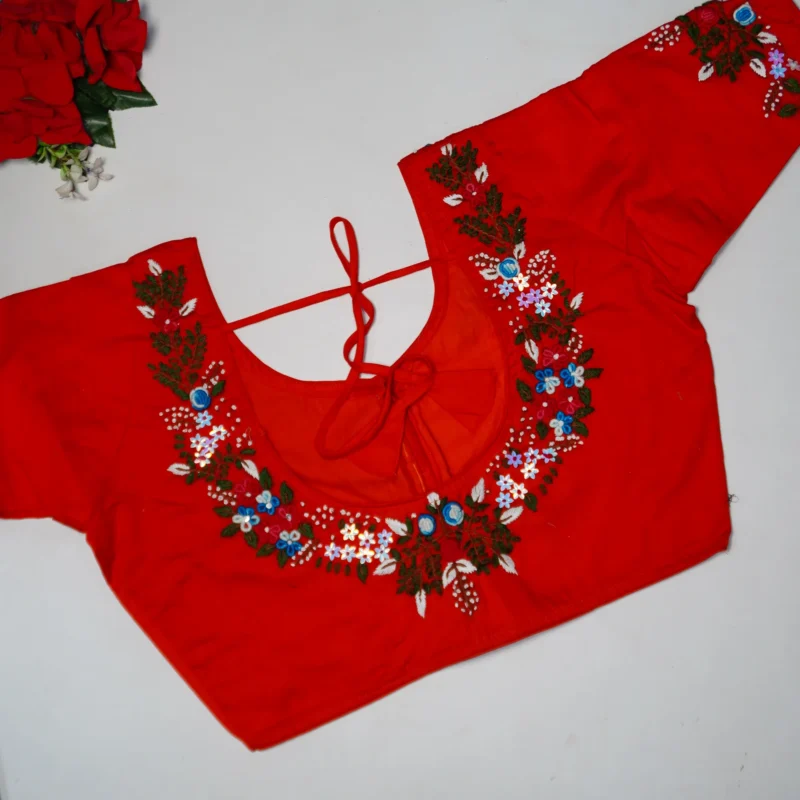 Cotton Silk Hand Work Blouses -MB010 - Image 3