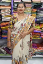 Pure Mangalagiri Kalamkari Cotton Sarees-794 - Image 2