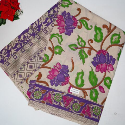 Pure Mangalagiri Kalamkari Cotton Sarees