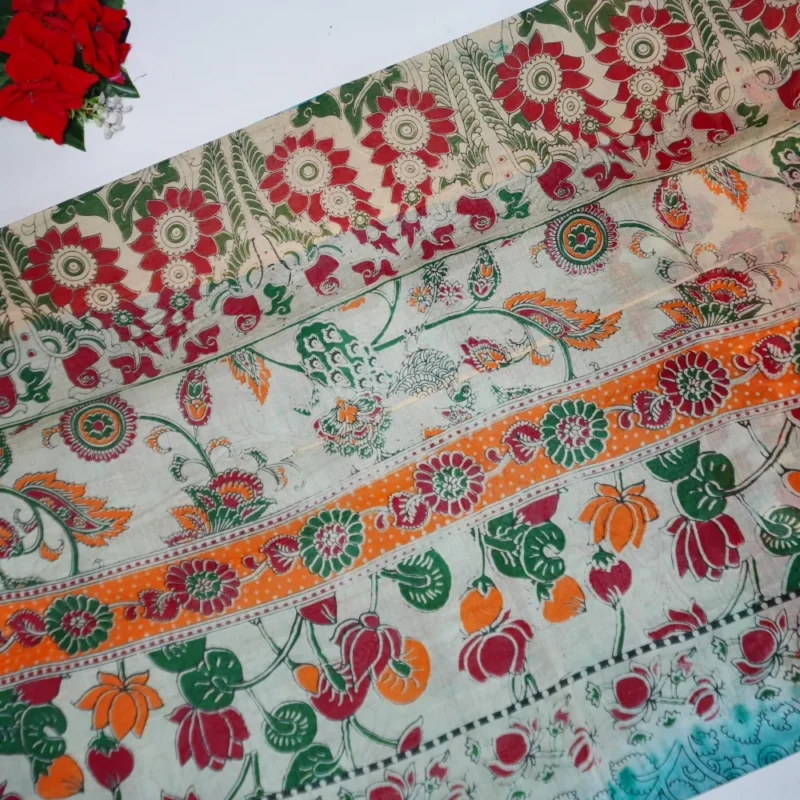 Kalamkari Cotton Sarees-MB123 - Image 2