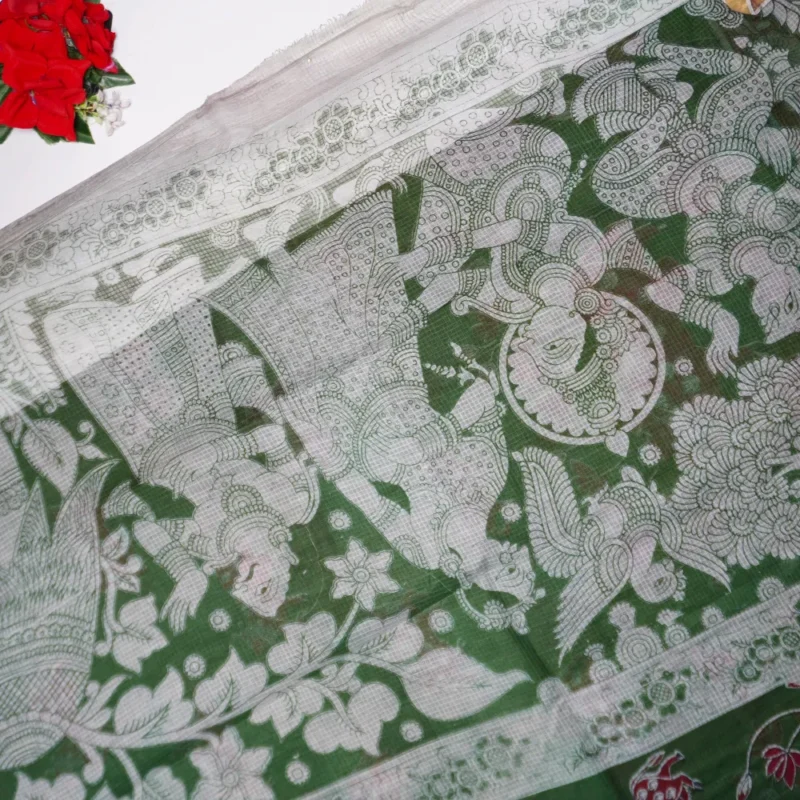 Kalamkari Munga Kota Sarees -MB125 - Image 2