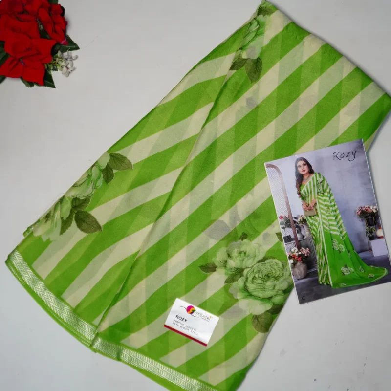 Rozy Lehariya Georgette Sarees-MB399 - Image 4