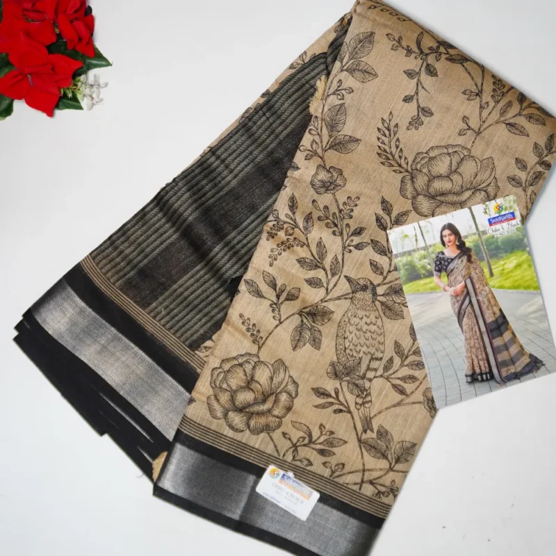 Cheeku And Black Special Siddanth Sarees-MB409 - Image 4