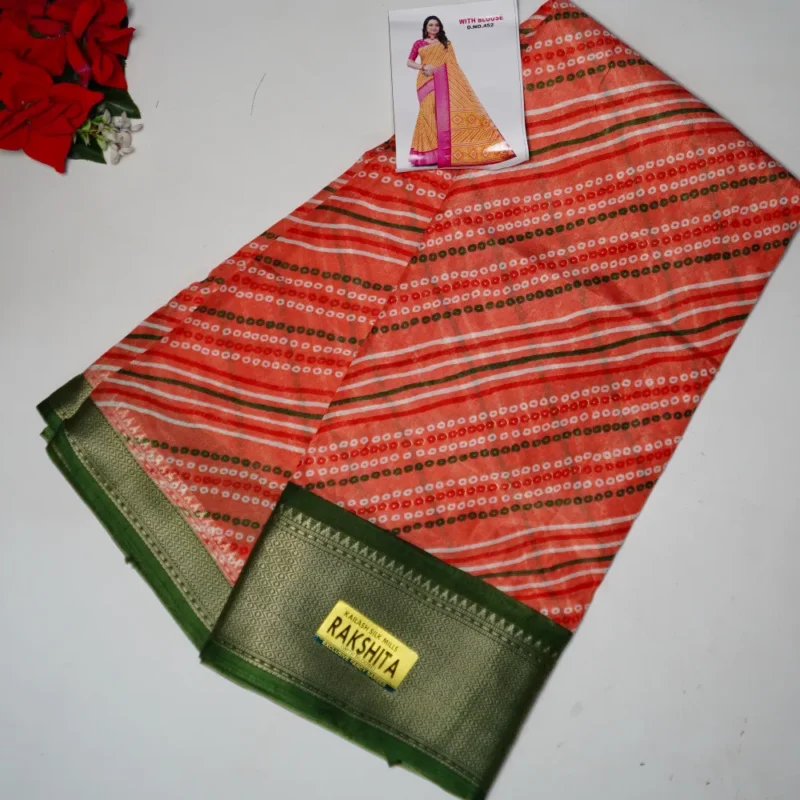 Dola Silk Sarees With Lehariya -MB416 - Image 4