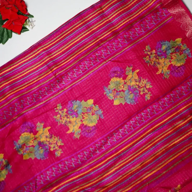 Mangalagiri Checkes Georgette Sarees-MB428 - Image 3