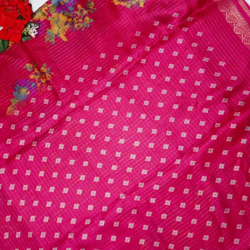 Mangalagiri Checkes Georgette Sarees-MB428 - Image 2