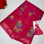Mangalagiri Checkes Georgette Sarees-MB428 - Image 4