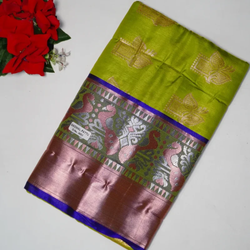 Semi Uppada Pattu With Pochampalli Border Sarees -MB589 - Image 4