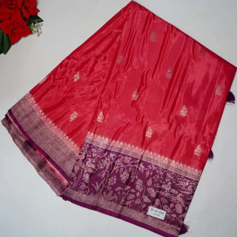 Pure Russian Crape Opposite Boarder Sarees -MB604 - Image 3