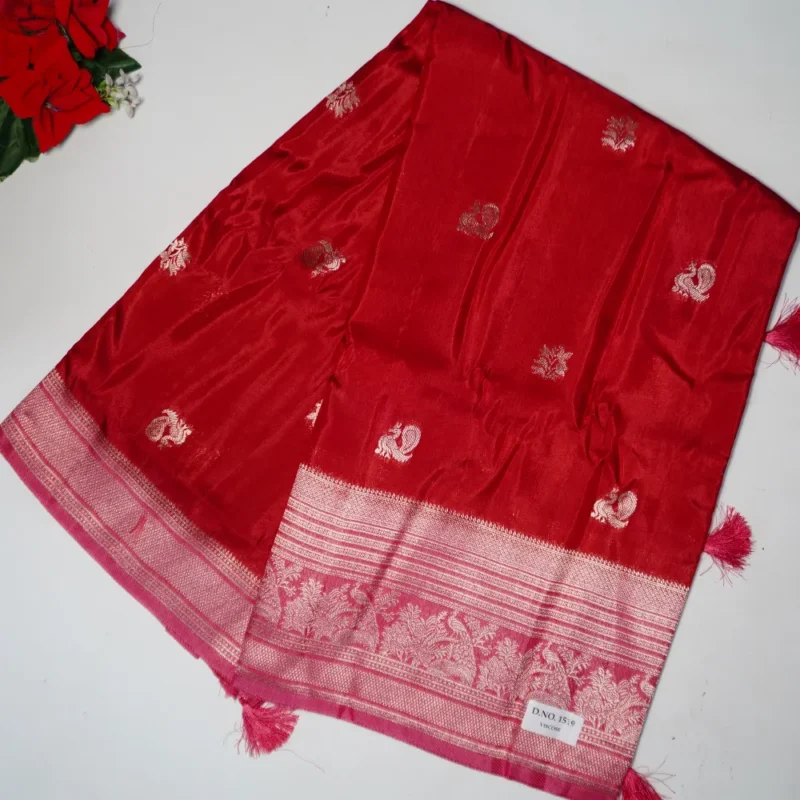 Pure Russian Crape Opposite Boarder Sarees -MB605 - Image 3