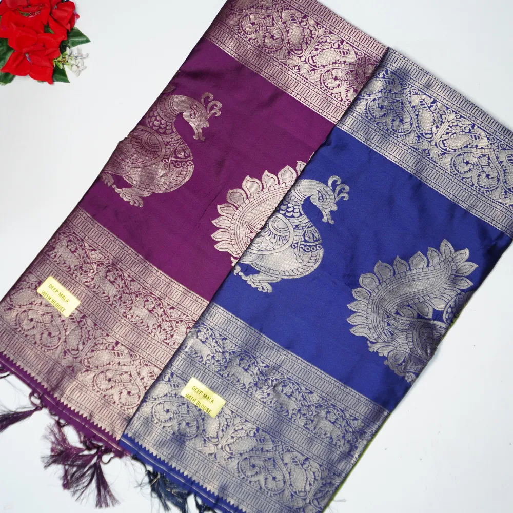 620 (10) Narayani Pattu Sarees -MB620 - Image 1