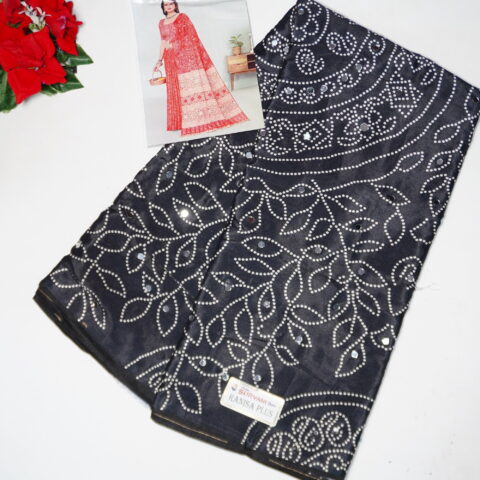 Insta Trendy Real Mirror Work Sarees-MB781(Black)(813)